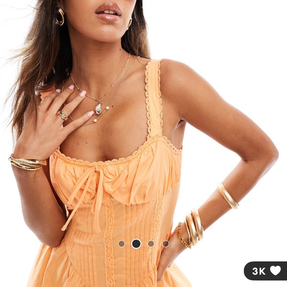 Orange Drop Waist Corset Mini Dress - Picture 2 of 5